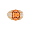 GIA Certified Oval Cut 13.5 Carat Mandarine Orange Spessartine Garnet Ring