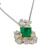 GIA & GRS Certified Natural Muzo Vivid Green Colombian Emerald Pendant Necklace with Diamonds in 18K Gold