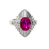 GRS 2.44 Carat Burma Vivid Pink Sapphire & Diamond Platinum Ballerina Ring