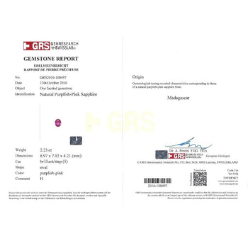 GRS Certified 2.33ct Pink Sapphire Diamond Ring 18KWhite Gold – Assay Jewelers