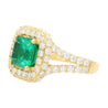 GRS Certified 2.66 Carat Minor Oil Colombian Emerald and Diamond Pave Ring