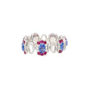 GRS Certified 41.17 CTTW Sri Lanka No Heat Blue Sapphire Bracelet with Diamond & Ruby in 18K White Gold