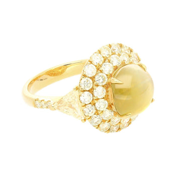 GRS Certified 5 Carat Untreated Chrysoberyl Cat's Eye and Double Halo Diamond Ring – Assay Jewelers