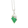 Grapevine Motif Emerald and Diamond Pendant Necklace in 18K Gold