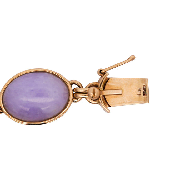 Gump's San Francisco Lavender Jade Link Bracelet and Earring Set