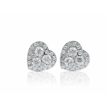 Heart Shape Diamond Stud Earrings in 18k white gold – Assay Jewelers