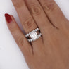 IGI Cert. 10.05 Carat Emerald Cut Lab Grown Diamond Platinum Split Open Ring