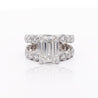 IGI Cert. 10.05 Carat Emerald Cut Lab Grown Diamond Platinum Split Open Ring