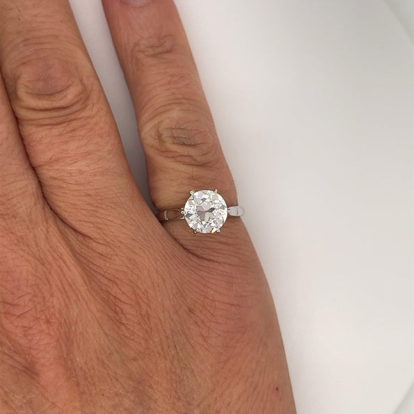 IGI Certified 2.08 Carat Old European Cut Lab Diamond Engagement Ring