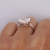 IGI Cert. 4.25 Carat Radiant Cut Lab Grown Diamond East West Engagement Ring