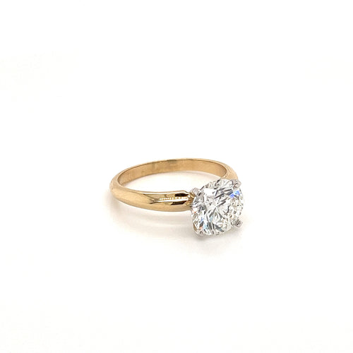 VS1 Round Cut Lab Grown Diamond 2-Tone Solitaire Ring