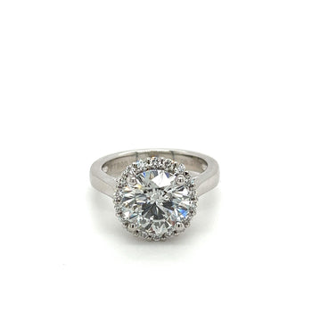 IGI Certified 3.45 Carat Round Cut Diamond in Platinum Setting – Assay Jewelers