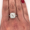 IGI Certified 5 Carat F/VS1 Radiant Cut Lab Grown Semi-Pave Halo Diamond Ring