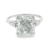 IGI Certified 5 Carat Lab Grown CVD Diamond Art Deco Engagement Ring in Platinum with 2 Bullet Cut Side Stones