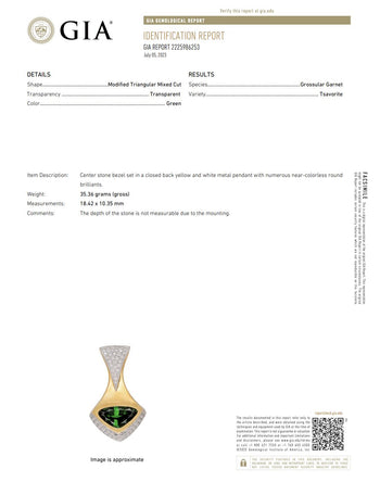 Important 11 Carat Vivid Green Tsavorite 18K Gold Pendant Necklace – Assay Jewelers