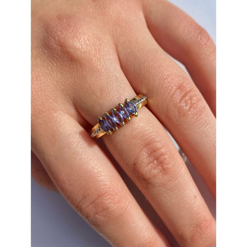 Marquise Cut Tanzanite in 14k Solid Gold Ring