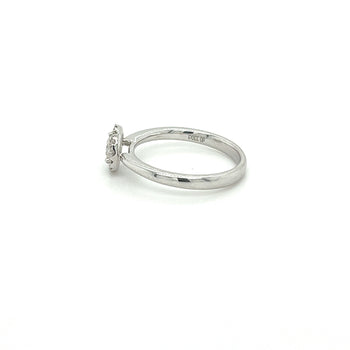 Natural 0.22 Carat Round Cut Diamond Ring in 14K White Gold & Diamond Halo – Assay Jewelers