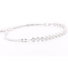 Natural 1 Carat Round Diamond Half Tennis Half Bangle Bracelet