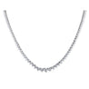 Natural 15.50 CTTW Graduated Diamond Riviera Tennis Necklace 18" in Platinum