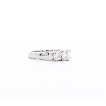 Natural 1.30 Carat Round-Brilliant Diamond Three Stone Ring in 14K White Gold – Assay Jewelers