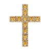 Natural 2.33 Carat Princess Cut Yellow Sapphire & Diamond Halo Cross Pendant