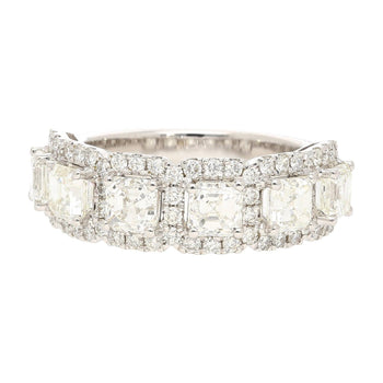 Natural 2.75 CTTW Asscher Cut Diamond Crown Engagement Ring in 18K White Gold – Assay Jewelers