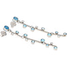 Natural 5.65 CTTW Blue Topaz & Diamond Dangle Earring in 18K White Gold