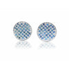 Natürliche blaue Diamant-Kreis-Stud-Ohrstecker