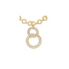 Natural Diamond 16 Carat Round-Brilliant Cut Interlocking Circle Pendant Necklace in 18K Yellow Gold