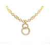 Natural Diamond 16 Carat Round-Brilliant Cut Interlocking Circle Pendant Necklace in 18K Yellow Gold