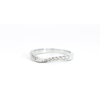 Natural Diamond Contoured Wedding Band Stacking Ring in 14K White Gold – Assay Jewelers
