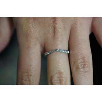 Natural Diamond Contoured Wedding Band Stacking Ring in 14K White Gold – Assay Jewelers
