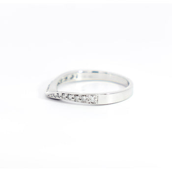 Natural Diamond Contoured Wedding Band Stacking Ring in 14K White Gold – Assay Jewelers