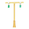 Natural Elongated Emerald and Diamond Drop Earrings in 18K Gold