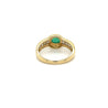 Natural Emerald Bezel Set Cabochon Cut Ring With Princess Cut Diamonds in 18K Yellow Gold