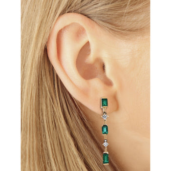 Boucles d’oreilles pendantes en émeraude naturelle en or 14 carats, fermoir clip – Assay Jewelers