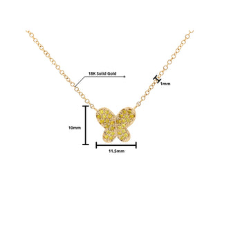 Natural Fancy Yellow Diamond 18K Gold Butterfly Charm Floating Necklace – Assay Jewelers