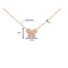 Natural Pink Diamond Butterfly Charm Floating Pendant Necklace in 18K Rose Gold