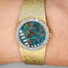 Omega 23mm Fire Black Opal Dial & Diamond Bezel 14K Gold Vintage Watch