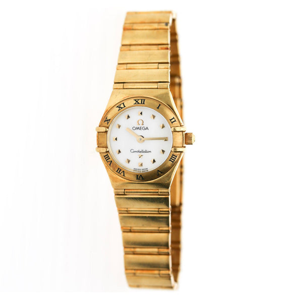 Omega Constellation My Choice 18K Gold Mother of Pearl Quartz Watch w Papers