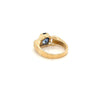 Oval Cut Blue Sapphire Regal Band Ring in 18k | Half Bezel Set