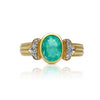 Oval Cut Natural Colombian Emerald Ring in 14k Yellow Gold