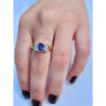 Oval Cut Violet Tanzanite in 14k Solid Gold Bowtie Ring