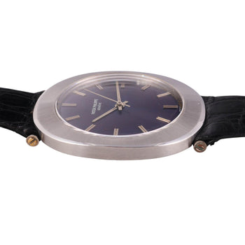 Patek Philippe "Jumbo UFO" Automatic Steel Purple 35mm Dial Leather Strap Watch – Assay Jewelers