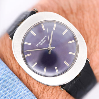 Patek Philippe "Jumbo UFO" Automatic Steel Purple 35mm Dial Leather Strap Watch – Assay Jewelers