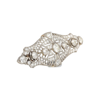 Platinum And 14K Gold 2.75 Carat Old European Cut Edwardian Brooch – Assay Jewelers