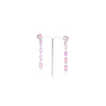 Platinum Set Color Changing Natural Pink Padparadscha Sapphire Dangle Earrings