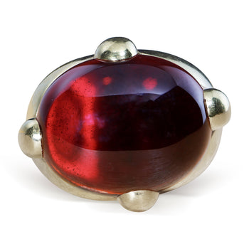 Pomellato Hessonite Garnet Cabochon 18K Yellow Gold Vintage 1970s Ring – Assay Jewelers