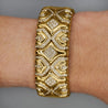 Retro 3 Carat Diamond Italian 18K Gold Vintage Cuff Bangle