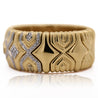 Retro 3 Carat Diamond Italian 18K Gold Vintage Cuff Bangle